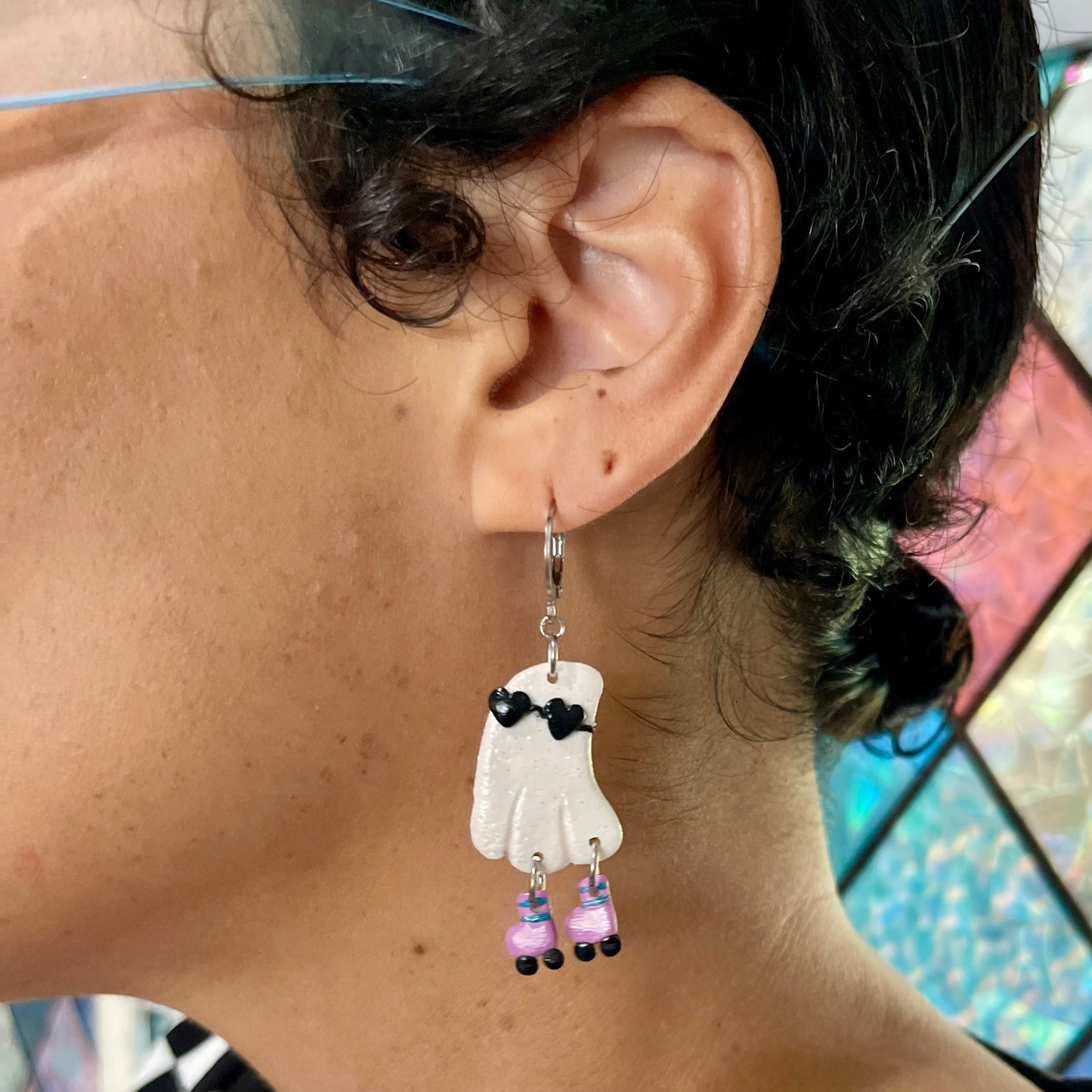 Rollerskater Ghost Earrings