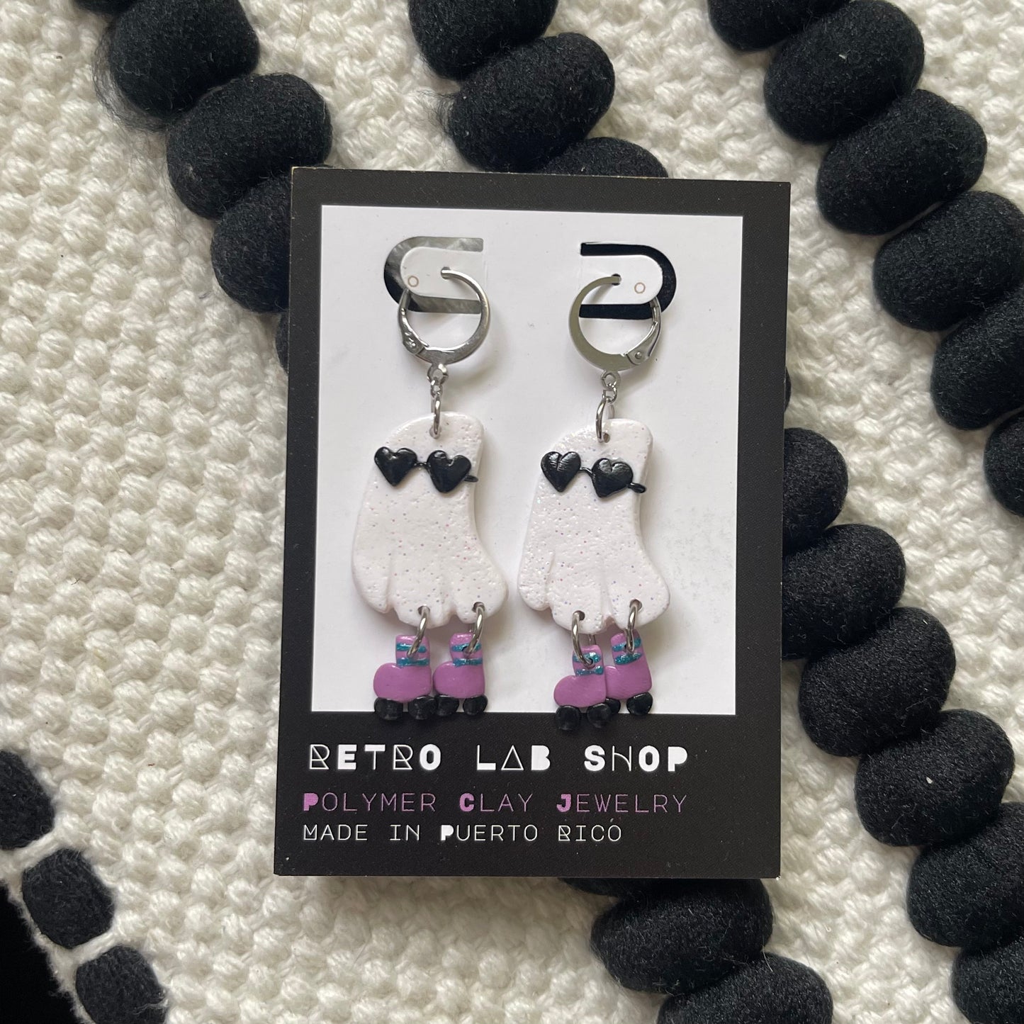 Rollerskater Ghost Earrings